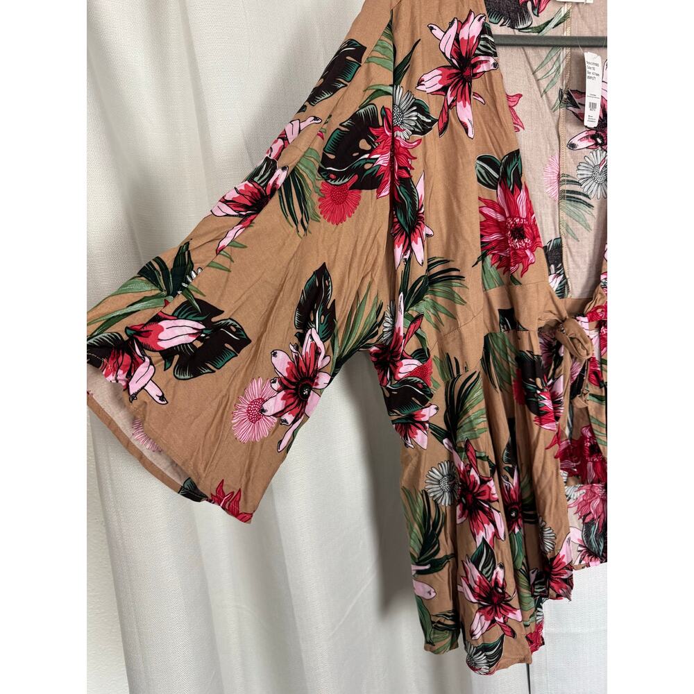 Simple Suzanne Betro Floral Kimono Boho Tropical Bell Sleeve 4X - Picture 4 of 7